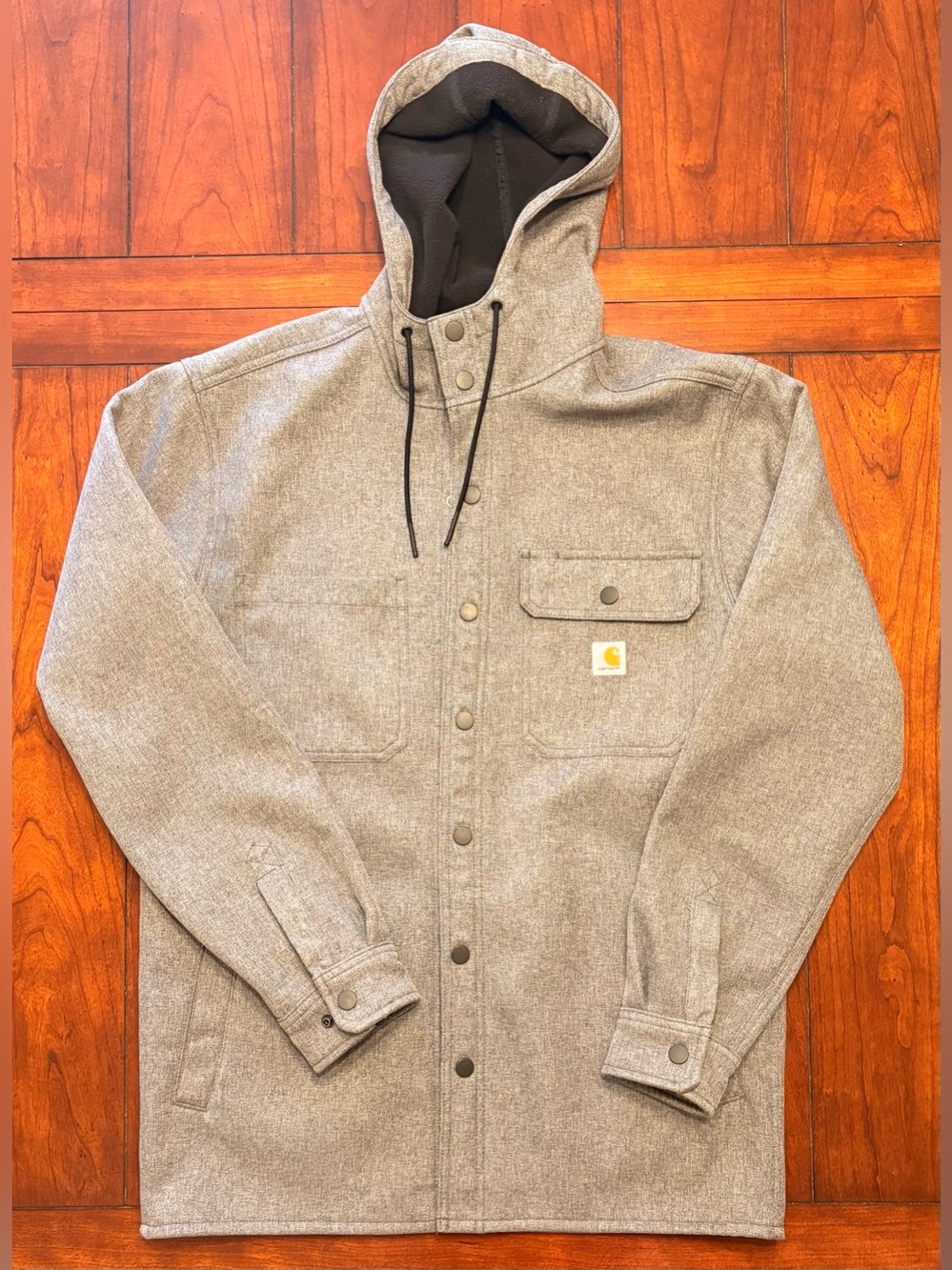 Carhartt Men's Hooded Shirt Jacket in Heather Gray
